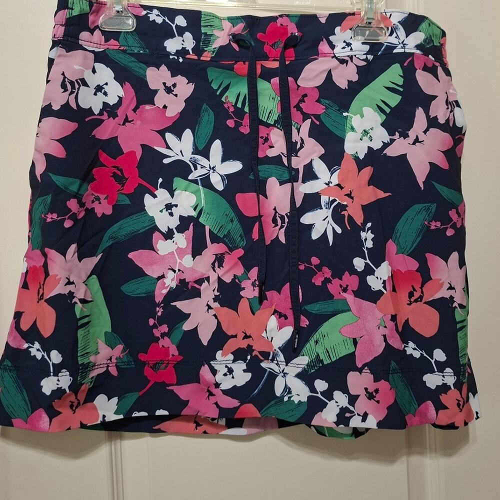 Speedo Women's Swim Skirt Built in Shorts Floral Pockets Large